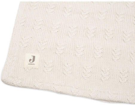 Jollein baby wiegdeken 75x100cm Grain Knit Oatmeal Velour Babydeken Beige - Foto 3