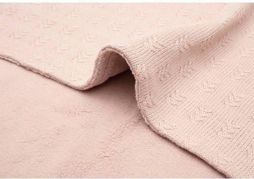 Jollein baby wiegdeken 75x100cm Grain Knit Wild Rose Velour Babydeken Roze - Foto 3