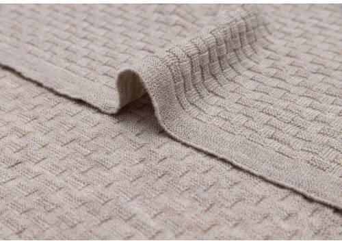 Jollein baby wiegdeken 75x100cm Weave Knit Merino wool Funghi Babydeken Bruin