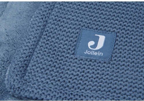 Jollein baby wiegdeken Basic Knit 75x100cm Jeans Blue Fleece Babydeken Blauw - Foto 2
