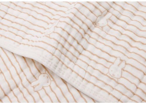 Jollein Deken Hydrofiel Wieg 75x100cm Miffy Stripe Biscuit Babydeken Bruin - Foto 2