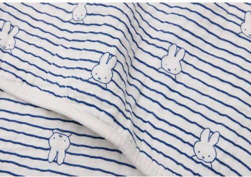 Jollein Deken Hydrofiel Wieg 75x100cm Miffy Stripe Navy Babydeken Blauw - Foto 2
