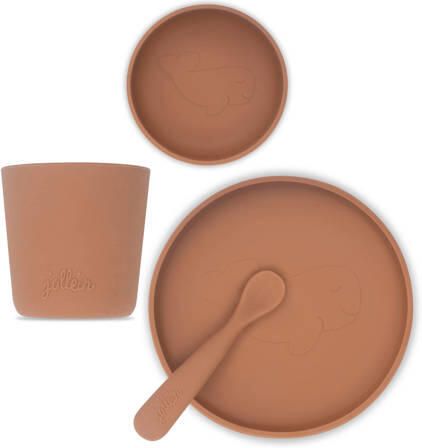 Jollein dinerset siliconen Caramel Serviesset Bruin Effen - Foto 3