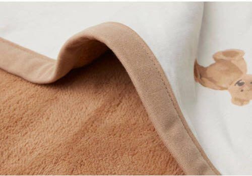 Jollein gevoerde baby wiegdeken Jersey 75x100cm Teddy Bear Babydeken Ecru - Foto 2