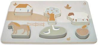 Jollein houten puzzel 28x10x2cm farm houten legpuzzel 6 stukjes Beige - Foto 2
