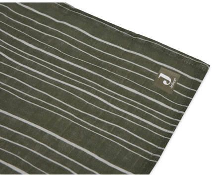 Jollein hydrofiele Doek Large 115x115cm Stripe Leaf Green Hydrofiele luiers Groen - Foto 2