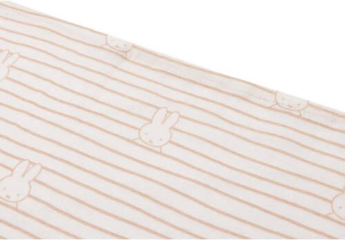 Jollein hydrofiele doek smal Miffy Stripe Biscuit set van 3 Hydrofiele luiers Bruin - Foto 2