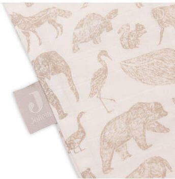 Jollein hydrofiele slaapzak Animals Nougat Babyslaapzak Beige Dierenprint 110 cm