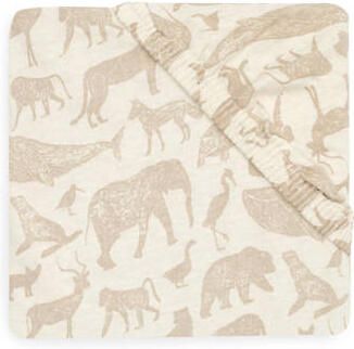Jollein katoenen jersey ledikant hoeslaken 60x120cm Animals Nougat Beige