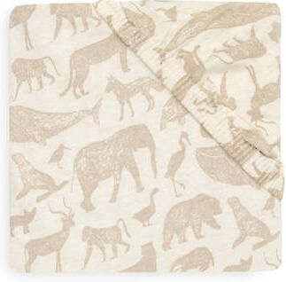Jollein katoenen jersey ledikant hoeslaken 70x140cm Animals Nougat Beige - Foto 2