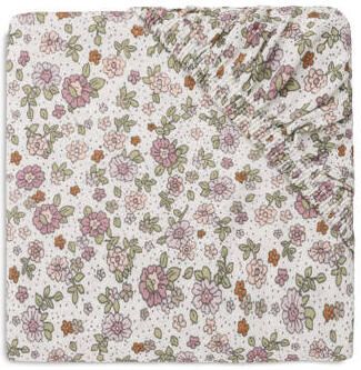 Jollein katoenen jersey ledikant hoeslaken 70x140cm Retro Flowers Roze - Foto 2
