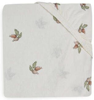 Jollein katoenen jersey ledikant hoeslaken 70x140cm Rosehip Wit Bloe
