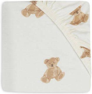 Jollein katoenen jersey wieg hoeslaken 40 50 x 80 90cm Teddy Bear Wit Personage