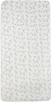 Jollein katoenen ledikant hoeslaken Wild Flowers 60x120cm wit beige grijs - Foto 2