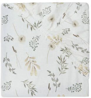 Jollein katoenen wieg hoeslaken Wild Flowers 40 50x80 90cm wit beige grijs - Foto 3