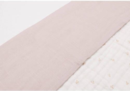 Jollein ledikant laken Slub Nougat Babylaken Beige Tekst