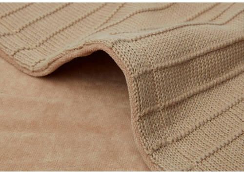 Jollein wiegdeken Velvet Pure Knit Biscuit Babydeken Bruin Effen - Foto 4