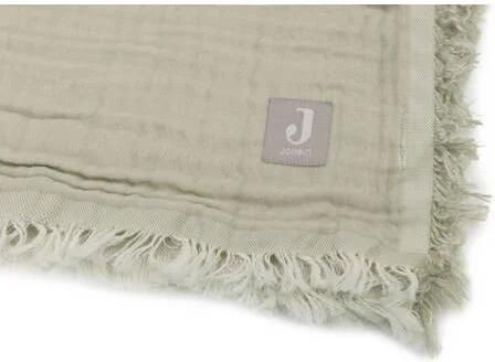 Jollein wiegdeken Fringe Olive Green Ivory Babydeken Groen Effen - Foto 4
