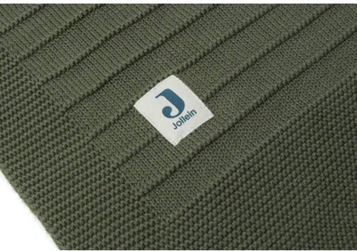 Jollein wiegdeken Pure Knit Leaf Green Babydeken Groen Effen - Foto 2