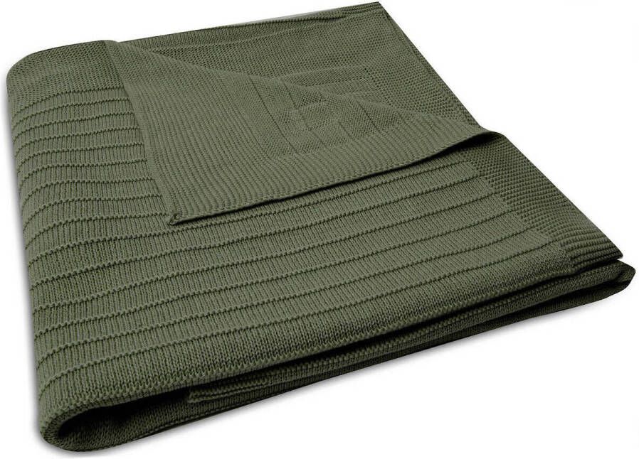 Jollein ledikantdeken Pure Knit Leaf Green Babydeken Groen Effen - Foto 2
