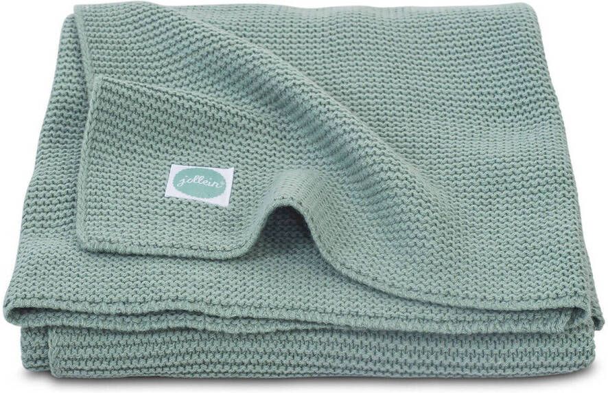Jollein Basic knit baby ledikantdeken 100x150 cm forest green Babydeken Groen