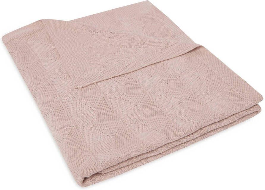 Jollein ledikantdeken Shell Knit Babydeken Roze Effen