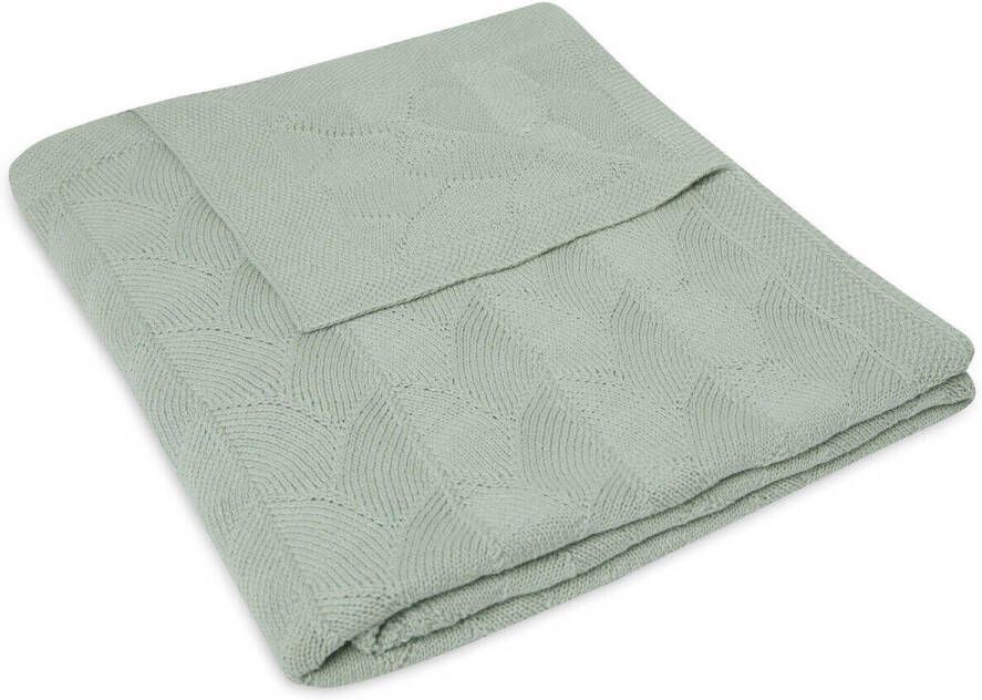 Jollein ledikantdeken Shell Knit Babydeken Blauw Effen - Foto 3