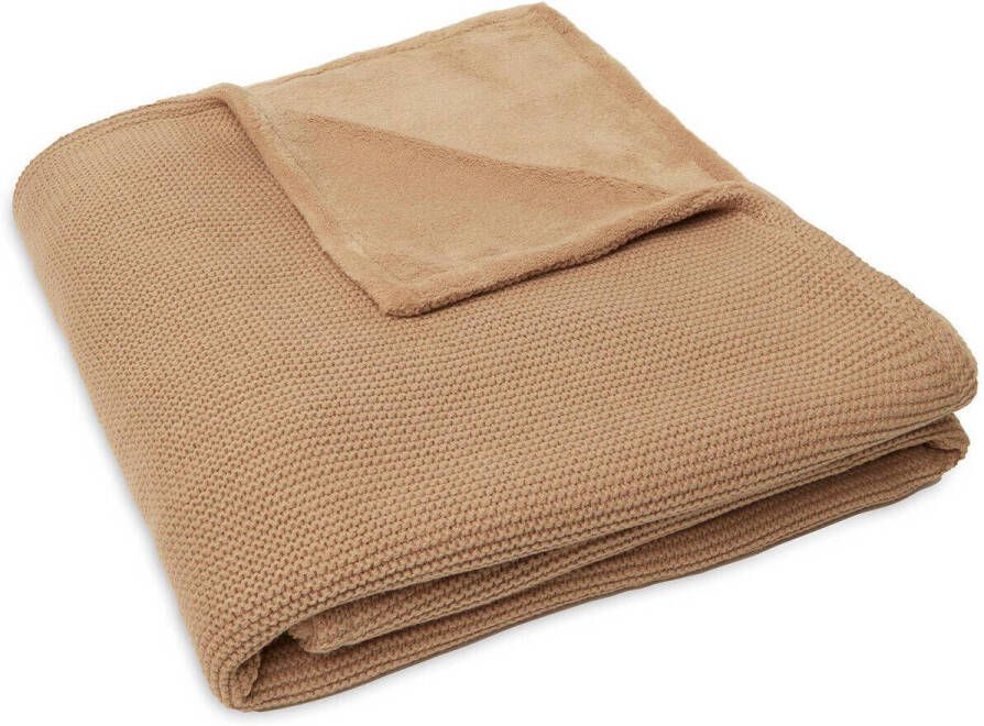 Jollein baby ledikantdeken 100x150cm Basic Knit Biscuit Fleece Babydeken Bruin - Foto 3