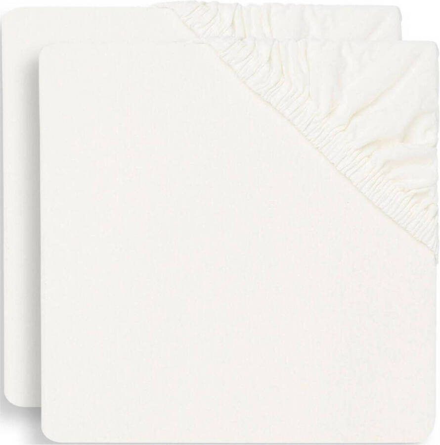 Jollein jersey ledikant hoeslaken 60x120cm set van 2 ivory Wit Effen - Foto 3