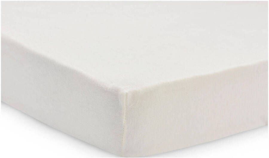 Jollein jersey ledikant hoeslaken 60x120cm ivory Wit Bloe