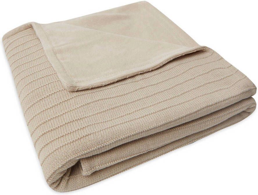 Jollein ledikantdeken Velvet Pure Knit Nougat Babydeken Beige Effen