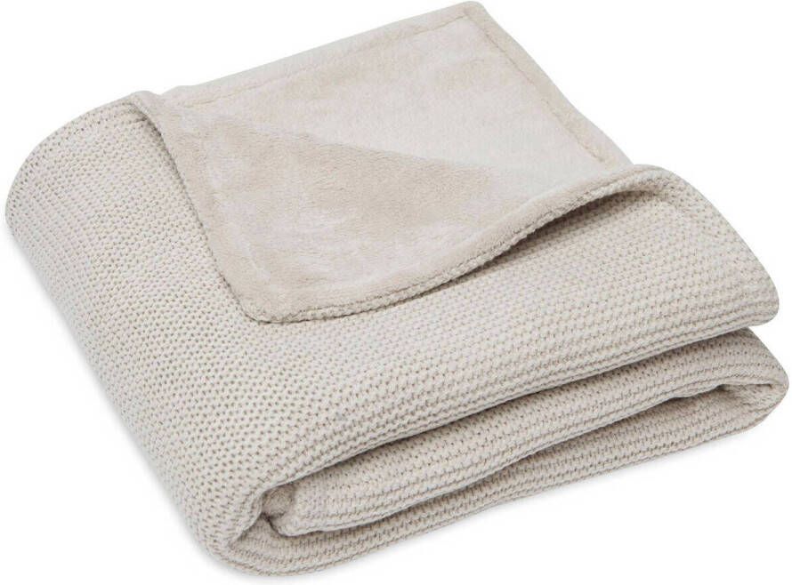 Jollein baby wiegdeken Basic Knit 75x100cm Nougat Fleece Babydeken Beige