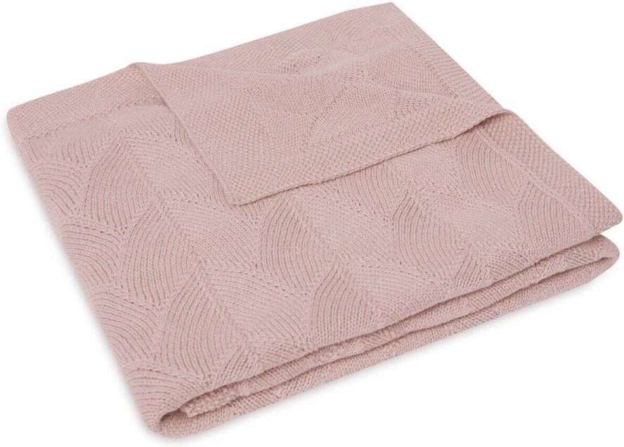 Jollein wiegdeken Shell Knit Babydeken Roze Effen | Babydeken van