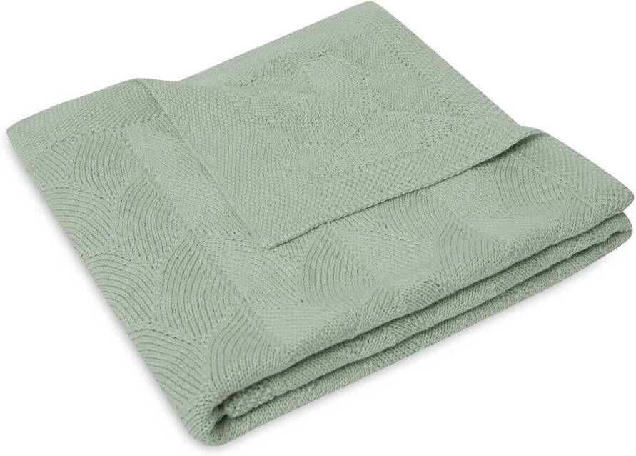 Jollein wiegdeken Shell Knit Babydeken Blauw Effen