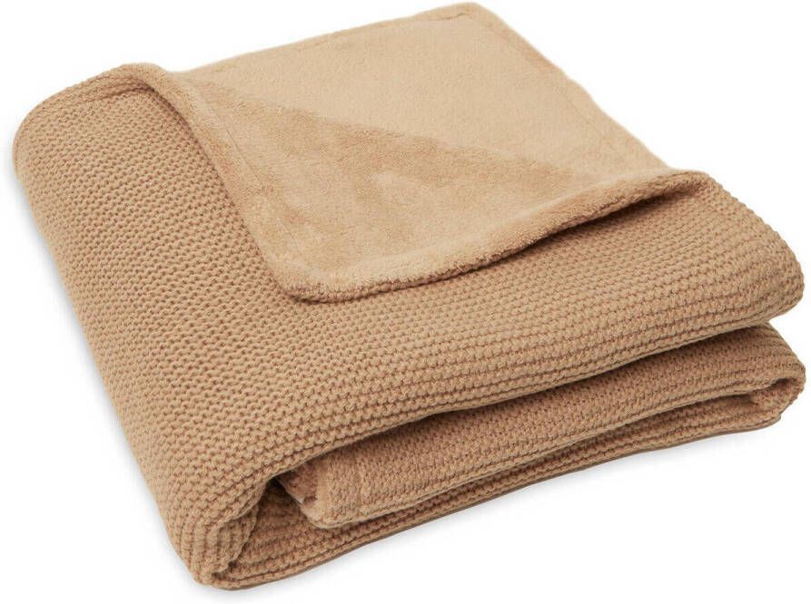 Jollein gebreide baby wiegdeken 75x100 cm Basic Knit Biscuit Fleece Babydeken Bruin - Foto 2