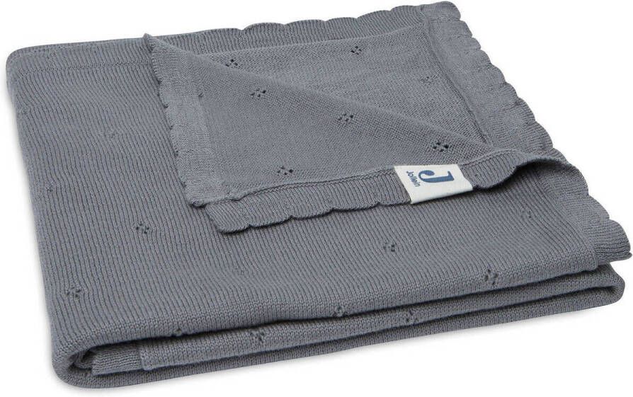 Jollein baby wiegdeken Pointelle 75x100cm Storm Grey Babydeken Grijs Effen