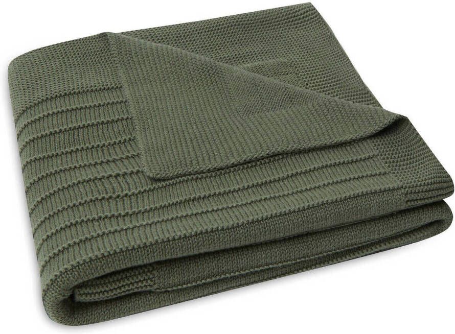 Jollein wiegdeken Pure Knit Leaf Green Babydeken Groen Effen