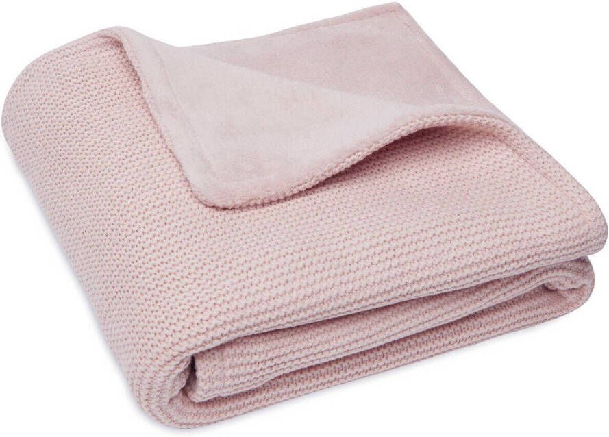 Jollein baby wiegdeken Basic Knit 75x100cm Pale Pink Fleece Babydeken Roze