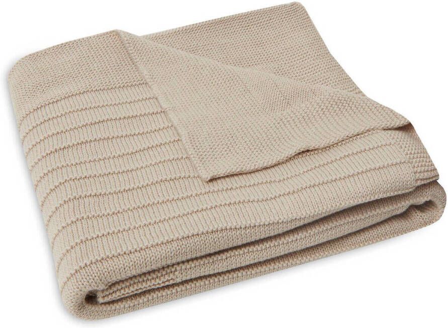 Jollein wiegdeken Pure Knit Nougat Babydeken Beige Effen