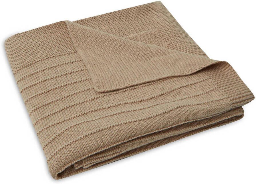 Jollein wiegdeken Pure Knit Biscuit Babydeken Bruin Effen