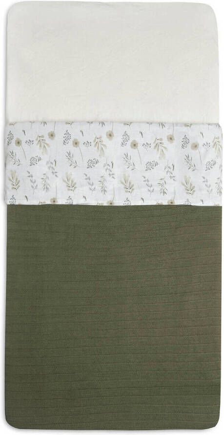 Jollein baby wieglaken 75x100 cm Wild Flowers Babylaken Wit Bloe