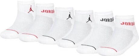 Jordan enkelsokken wit multi (set van 6) Polyester Logo maat 23-27