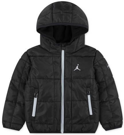 Jordan gewatteerde jas zwart Jongens Polyester Capuchon Effen maat 128-134
