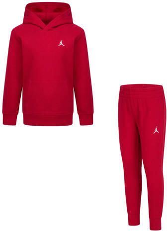 Jordan joggingpak rood Set Katoen Capuchon Effen maat 116-122