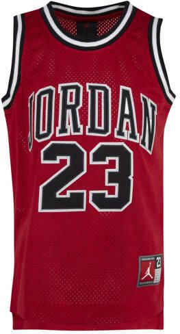 Jordan singlet rood zwart wit T-shirt Polyester Ronde hals maat 134-146