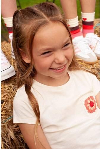 Jubel T-shirt ecru crochet Meisjes Katoen Ronde hals Effen - Foto 4