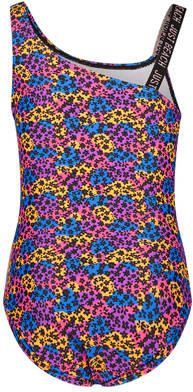 Just Beach badpak paars blauw zwart Meisjes Polyester Bloemen 122 128 - Foto 3