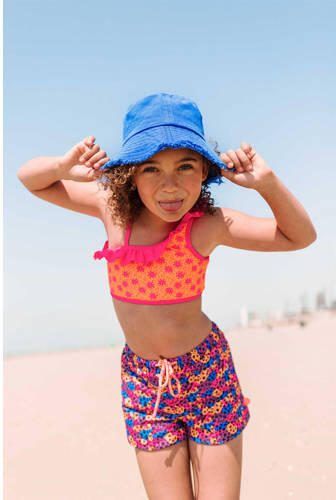 Just Beach strandshort paars blauw zwart Meisjes Polyester Meerkleurig 134 140 - Foto 2