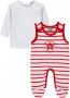 KANZ longsleeve + mouwloos boxpak rood wit Shirt + broek Stretchkatoen Ronde hals 62 - Thumbnail 1