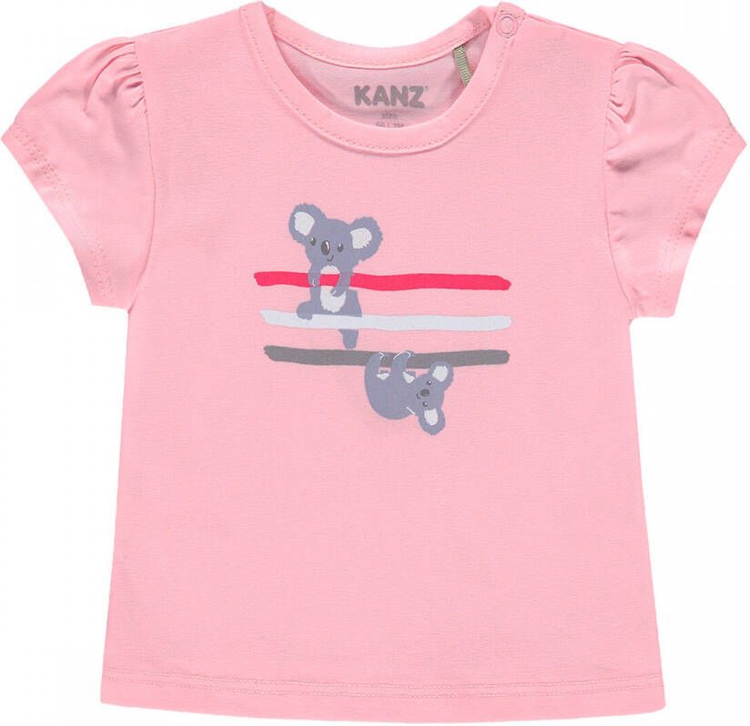 KANZ baby T-shirt met printopdruk roze Meisjes Katoen Ronde hals Printopdruk 56